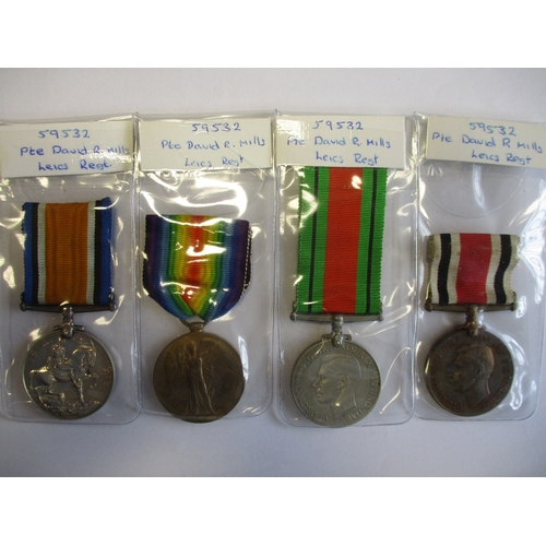 49 - WW1 BWM and Victory Medal pairs Leicestershire Regt to 4588 A.Sjt C.F. Moore, 35369 Pte C. Hayward, ... 