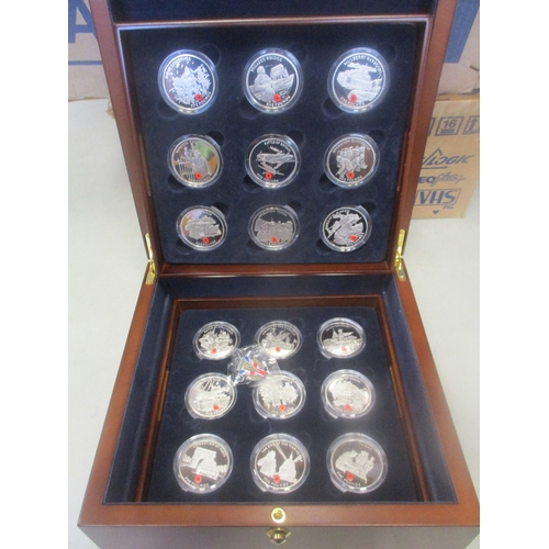 868 - Gibraltar. 2005 WWII silver proof £5 cased set of 18 FDC. (½B)