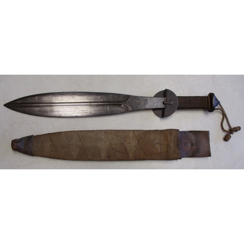 88 - Rare WW1 Welsh Knife and scabbard, designed for 9th Bn Royal Welsh Fusiliers as a trench raider's sw... 