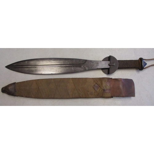 88 - Rare WW1 Welsh Knife and scabbard, designed for 9th Bn Royal Welsh Fusiliers as a trench raider's sw... 