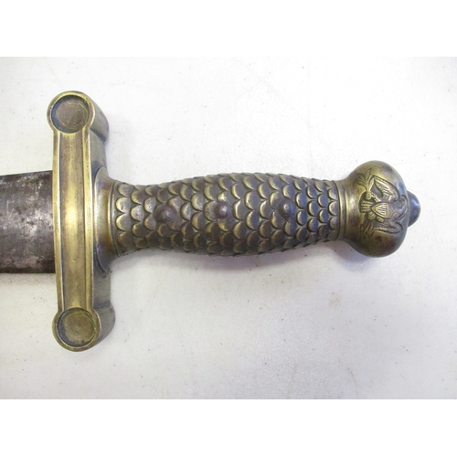 93 - US 1832 Model Foot Artillery short sword and scabbard, no visible markers or arsenal marks, pommel w... 