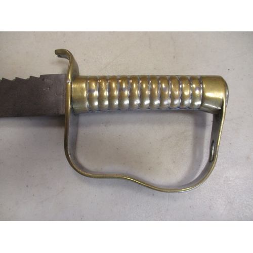 94 - Rare US Confederate Army British 1855 Pattern Pioneer's sawback sword, ricasso stamped 