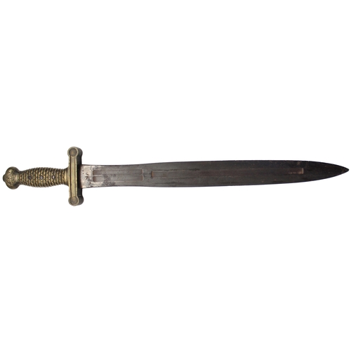 95 - US 1832 Model Foot Artillery short sword dated 1834, ricasso stamped with eagle and shield over N.P.... 