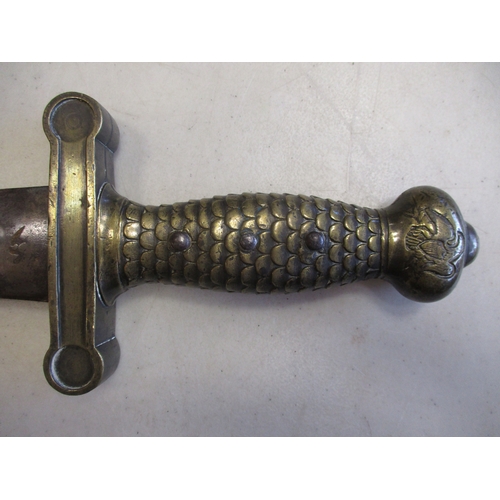 95 - US 1832 Model Foot Artillery short sword dated 1834, ricasso stamped with eagle and shield over N.P.... 