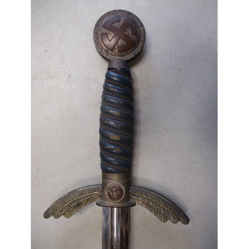 98 - Third Reich Luftwaffe first type officer's sword and scabbard by Solinger Metallwaren-Fabrik, maker'... 