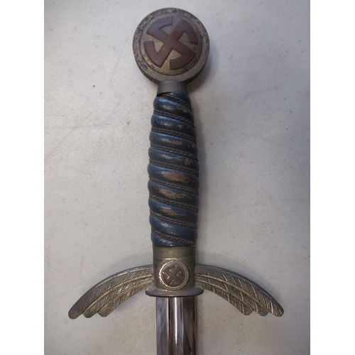 98 - Third Reich Luftwaffe first type officer's sword and scabbard by Solinger Metallwaren-Fabrik, maker'... 