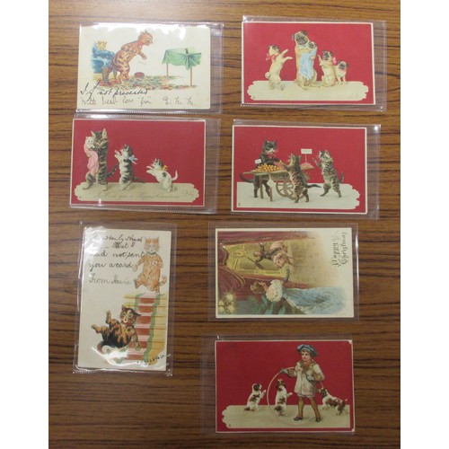 134 - Misc. coln. of loose cards. General UK topo. and some foreign. Greetings incl. green Father Christma... 