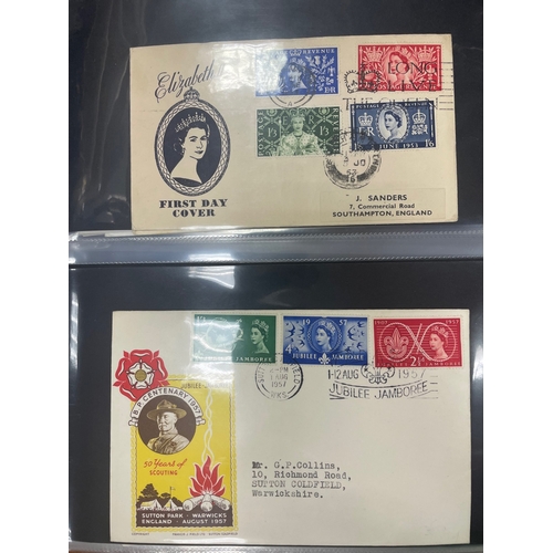 258 - KGV-QEII coln of FDCs incl 1935 SJ with handwritten address, 1946 Victory on illustrated cover with ... 