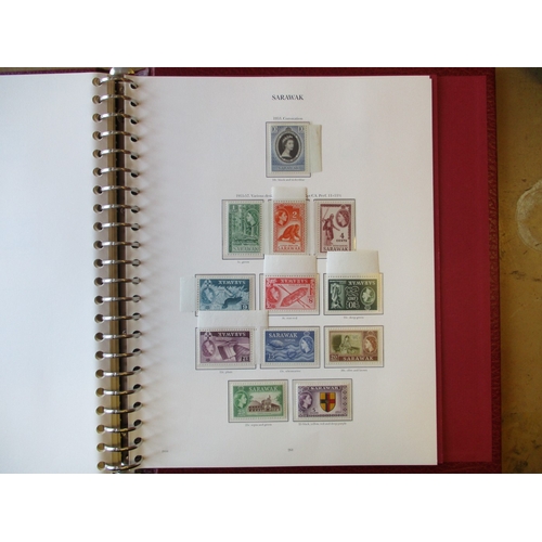 8 - BC QEII 1952-62 UM coln in 2 burgundy crown-embossed SG 'New Age' (22 ring) printed binders (vols 5 ... 