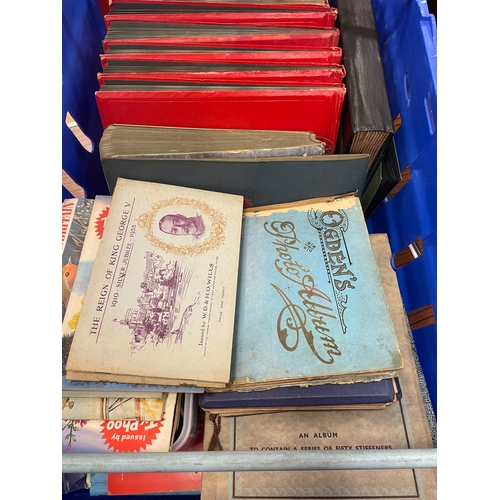 11 - Collection with stock books, paper albums, loose trade cards, empty packets, in albums etc including... 