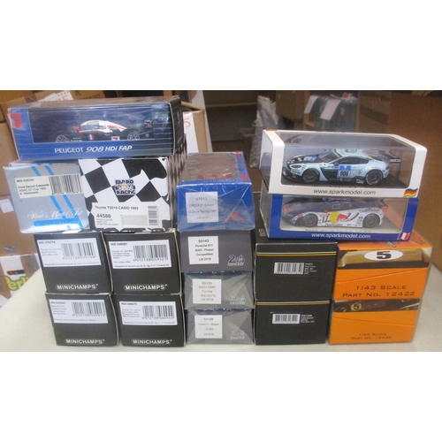 Range of die cast racing cars, generally mint in excellent to near mint