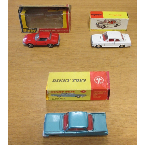 485 - Dinky. Earlier collection of vehicles generally fair to excellent in fair to good boxes with Cadilla... 