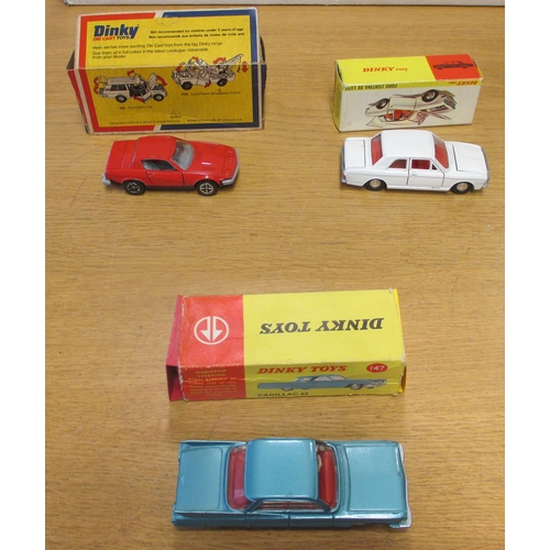 485 - Dinky. Earlier collection of vehicles generally fair to excellent in fair to good boxes with Cadilla... 