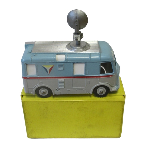 492 - Dinky. TV Transmitter Van 'ABC-TV' No. 988, blue/ grey body with red stripe, plastic aerial dish, ex... 