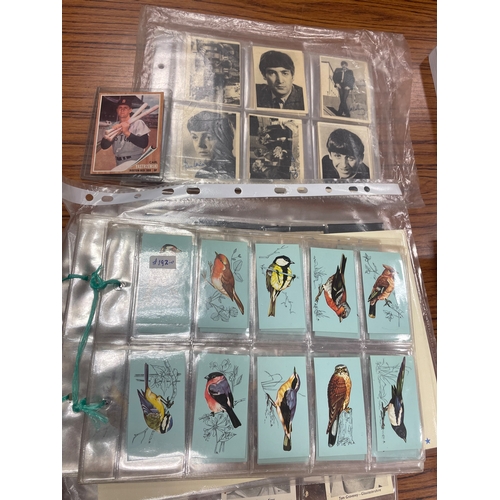 5 - Collection in plastic sleeves with complete sets including Beatles trade cards, Topps 425 Carl Yastr... 