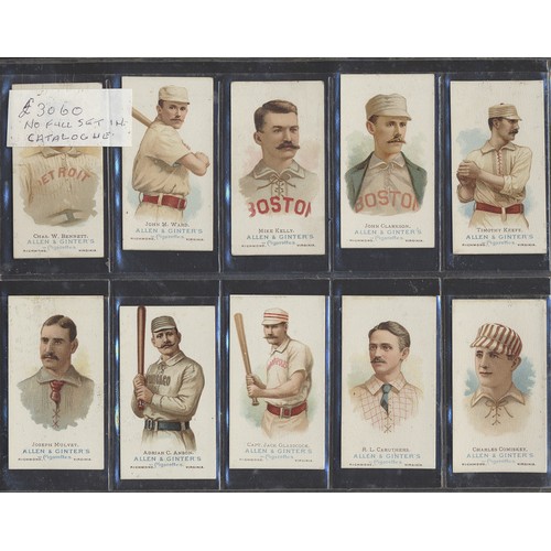 77 - Allen & Ginter. Complete set in plastic sleeves with The Worlds Champions (1st) generally fair to go... 