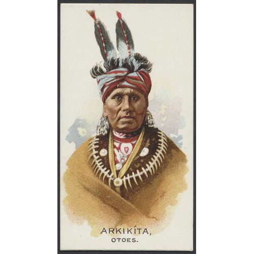 75 - Allen & Ginter. Complete set in plastic sleeves Celebrated American Indian Chiefs generally fair to ... 