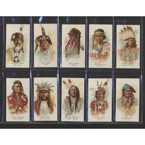 75 - Allen & Ginter. Complete set in plastic sleeves Celebrated American Indian Chiefs generally fair to ... 