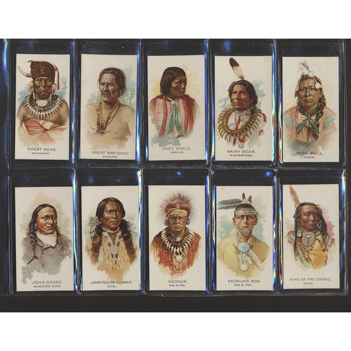 75 - Allen & Ginter. Complete set in plastic sleeves Celebrated American Indian Chiefs generally fair to ... 