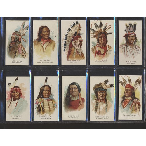 75 - Allen & Ginter. Complete set in plastic sleeves Celebrated American Indian Chiefs generally fair to ... 