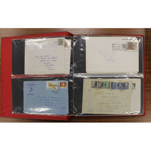 19 - Worldwide, broad, early-middle period covers and postcards coln in 7 binders. Incl China 1933 Shangh... 