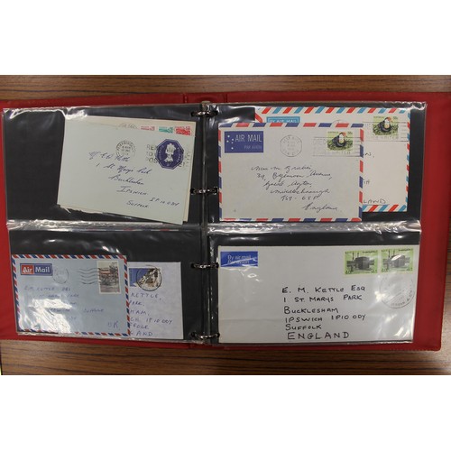 19 - Worldwide, broad, early-middle period covers and postcards coln in 7 binders. Incl China 1933 Shangh... 