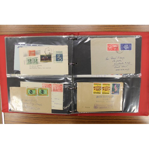 19 - Worldwide, broad, early-middle period covers and postcards coln in 7 binders. Incl China 1933 Shangh... 