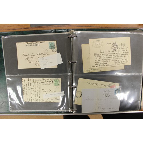 19 - Worldwide, broad, early-middle period covers and postcards coln in 7 binders. Incl China 1933 Shangh... 