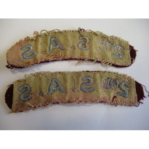 58 - S.A.S. Lilly collection. A pair of 2nd S.A.S. cloth shoulder titles, light blue embroided letters on... 