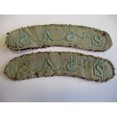 59 - S.A.S. Lilly collection. A pair of 2nd S.A.S. cloth shoulder titles, light blue embroided letters on... 