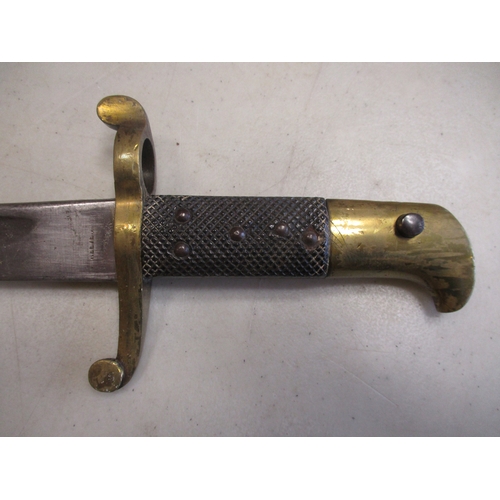 115 - 1855 Pattern Lancaster sword bayonet and scabbard, ricasso with partly rubbed inspection marks, othe... 