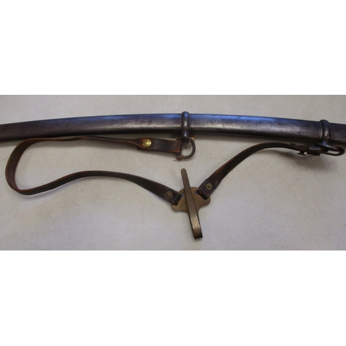 105 - U.S. Model 1860 Cavalry Sabre, scabbard and leather hangers by Christopher Roby, ricasso stamped U.S... 