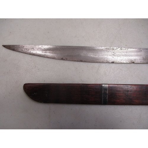 143 - Far Eastern probably Indonesian parang sword/knife, 47cm blade with fuller to both sides, wooden coc... 