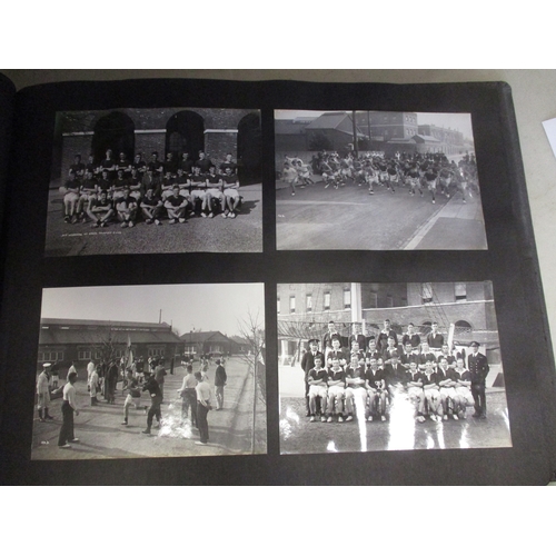 171 - Large album of naval photographs of shore establishments and personnel including officers, inspectio... 