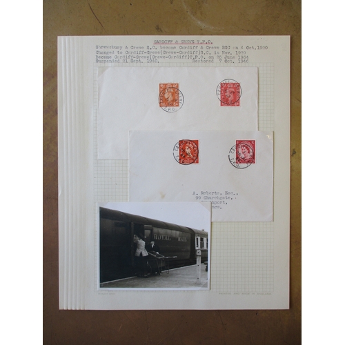 135 - Railways. Large range of KGVI/QEII TPO covers organised on leaves, QV-QEII PPCs bearing railway stat... 