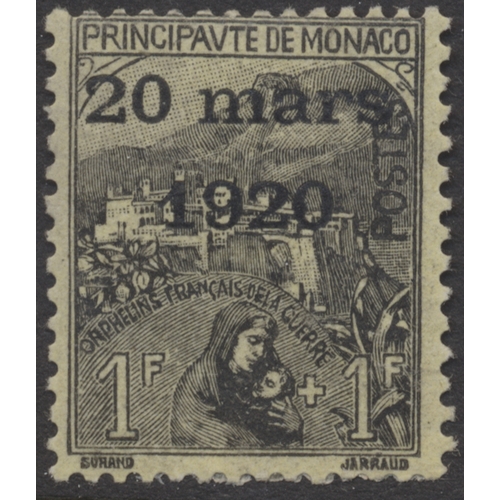 229 - Monaco. Early to modern, mostly M (unless otherwise stated) coln in 2 SG Davo albums, incl 1885 vals... 