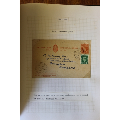 256 - Thailand. An unused and used collection of Postal Stationary in 2 albums incl 1897 Straits Settlemen... 