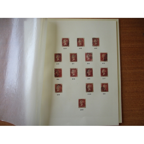 296 - QV  1858-64 1d reds used coln, with range plate numbers 71-223 (incl 2 covers), incl reconstructed p... 