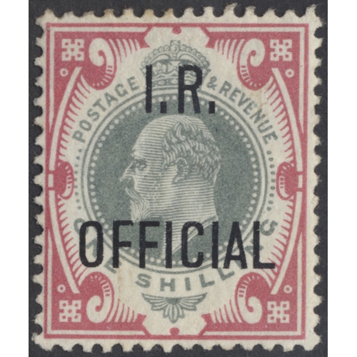 389 - Officials. QV-KEVII range Officials M on album leaves incl 1882-01 Inland Revenue vals to 1/-, plus ... 