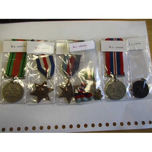 11 - Mixed range marked in individual medal sleeves but without provenance with:
WW1 BWM to 8650 Pte W.B.... 