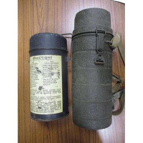 151 - Mixed collection including 1952 flask, gas masks & cases, dummy mine, ammo box, bayonets, pair of 81... 