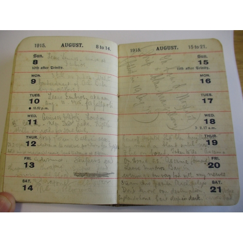 168 - 1915 The Soldier's Own Diary owned by Lieutenant John Roland Adams 6th Bn Essex Regt who was wounded... 