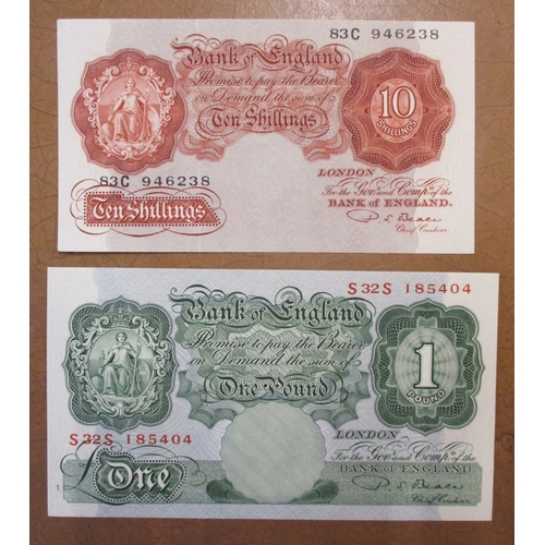 202 - Range with £1 Peppiatt 1934 18L and 1948 unthreaded S14A first series uncirculated, Beale S32S repla... 