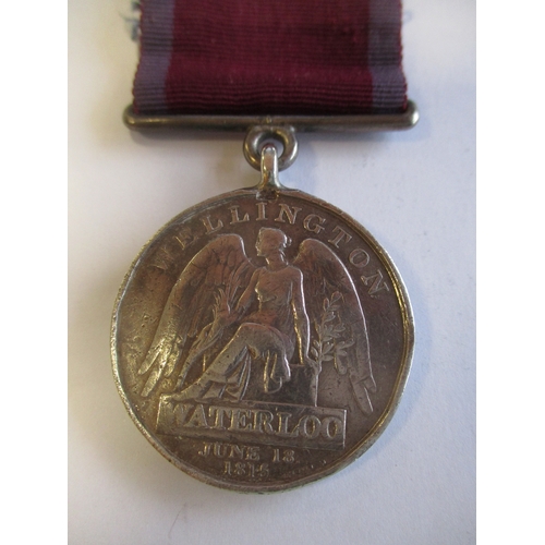 21 - 1815 Waterloo Medal re-named in neat capitals to William Bottomly Royal Artillery drivers, clip repl... 