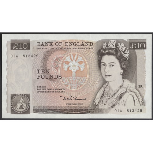 258 - D.H.F. Somerset. £10 01A 813429 first run uncirculated. (Duggleby B347) (See photo) (N)