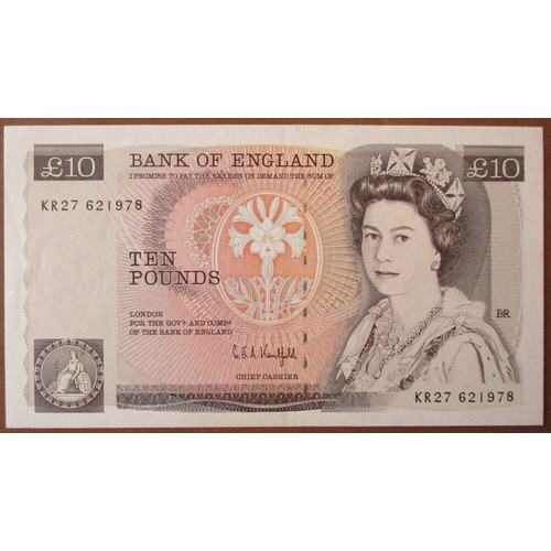 293 - G.E.A. Kentfield. £10 Nightingale range with KN01 266567 first run and KN09 uncirculated plus KR27 e... 