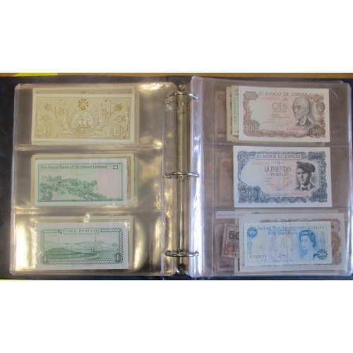 387 - Collection of banknotes in folder, majority from Scotland, generally fine to extremely fine, include... 