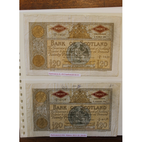 449 - Scotland. Bank of Scotland collection generally fair/ fine with £10 1963, 1986, £20 1951, 1953, 1958... 