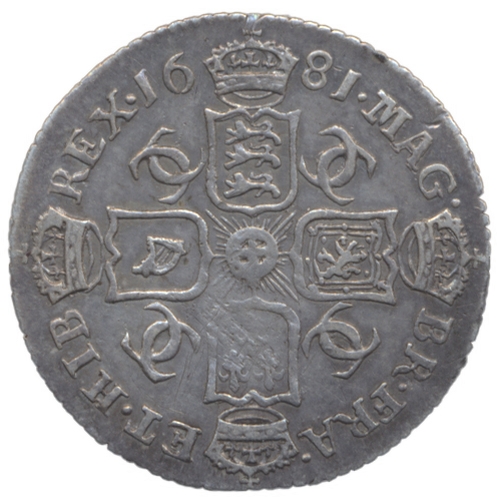 599 - 1681 sixpence nearly very fine. (See photo) (Y)