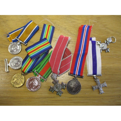 6 - Miniature medal collection including WW1 MM & trio, MC, MBE (2), Greek Gold Cross, Greek DCM with 19... 